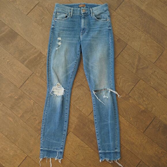 MOTHER High Waisted Looker Ankle Chew Jeans in Push the Envelope Womens Size 26 - Picture 4 of 14